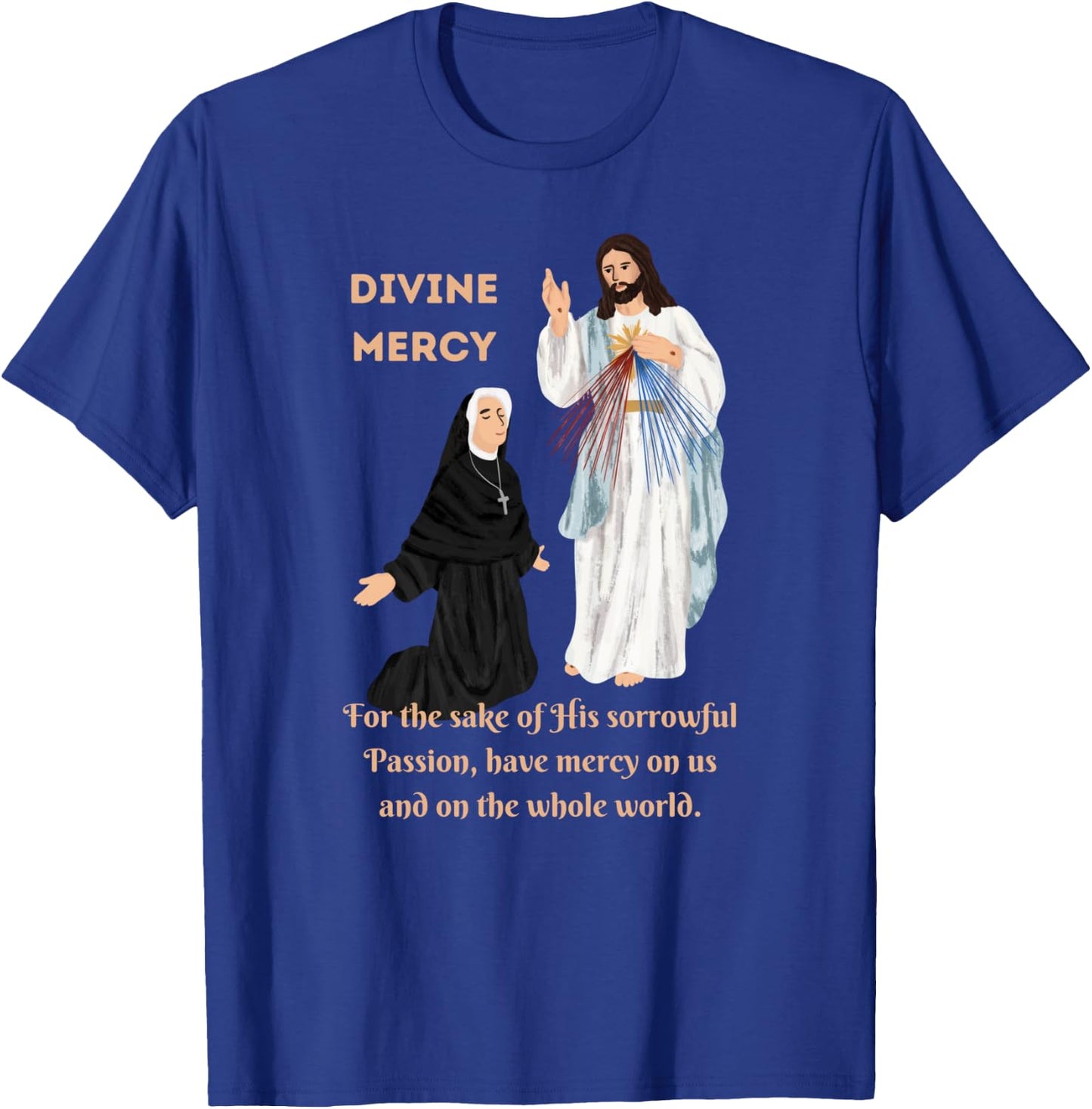 Divine Mercy Jesus and Saint Faustina T-Shirt - T-Shirt | Royal