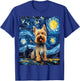 Funny dog art painting dog Lover Starry Night dog Van Gogh T-Shirt - T-Shirt | Royal