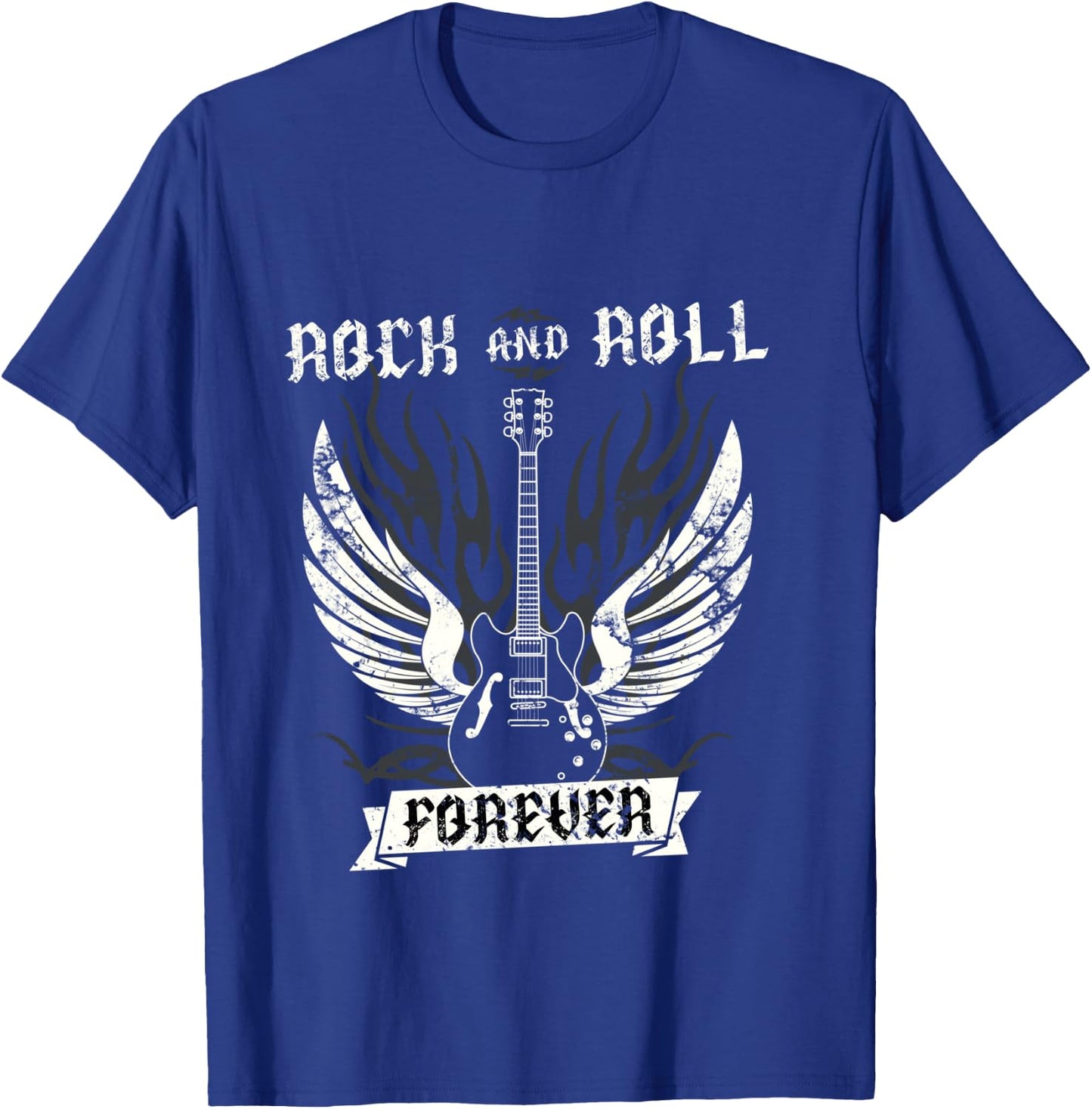 Guitar Wings 70s Vintage Retro 80s Rock & Roll Music T-Shirt - T-Shirt | Royal
