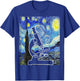 Microscope Starry Night Lab Scientist Lab Tech Biologist T-Shirt - T-Shirt | Royal