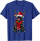 Black Pug Dog Tree Christmas Lights Xmas Pajama T-Shirt - T-Shirt | Royal