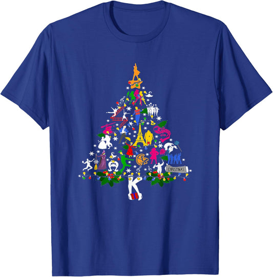 Broadway Musical Theatre Christmas Tree Funny Xmas T-Shirt - T-Shirt | Royal