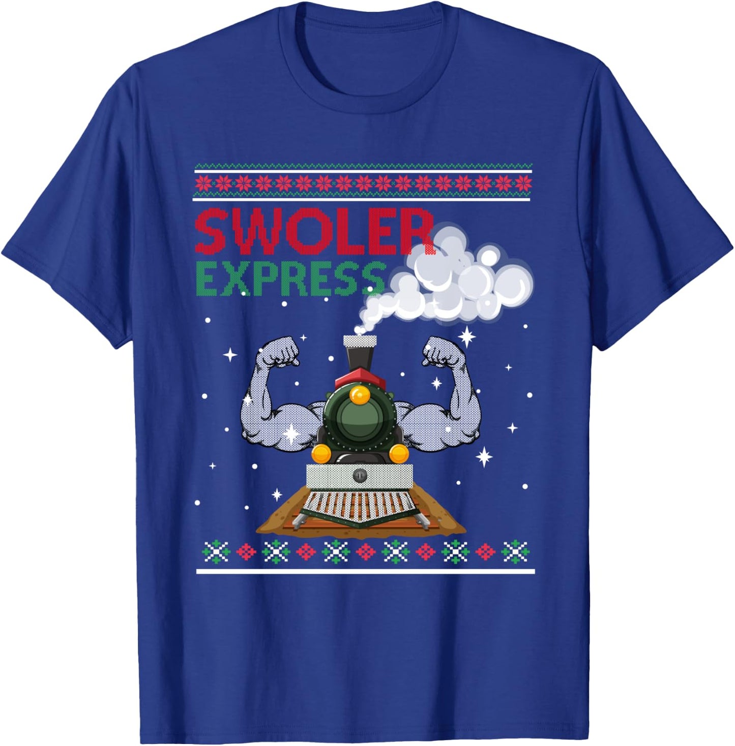 Swoler Express Ugly Christmas Season Train T-Shirt - T-Shirt | Royal