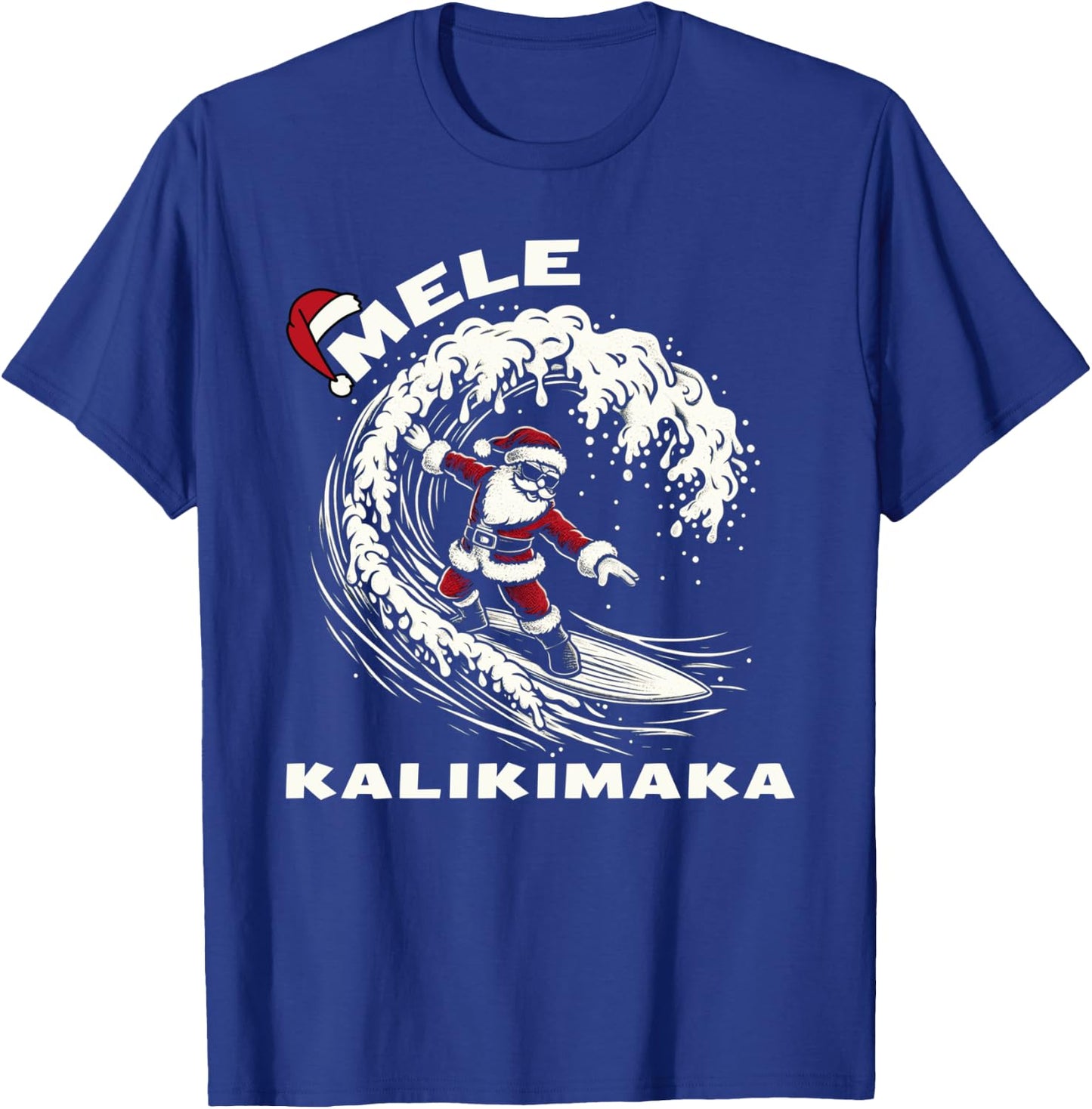 hawaiian christmas mele kalikimaka Santa Claus Surfing T-Shirt - T-Shirt | Royal