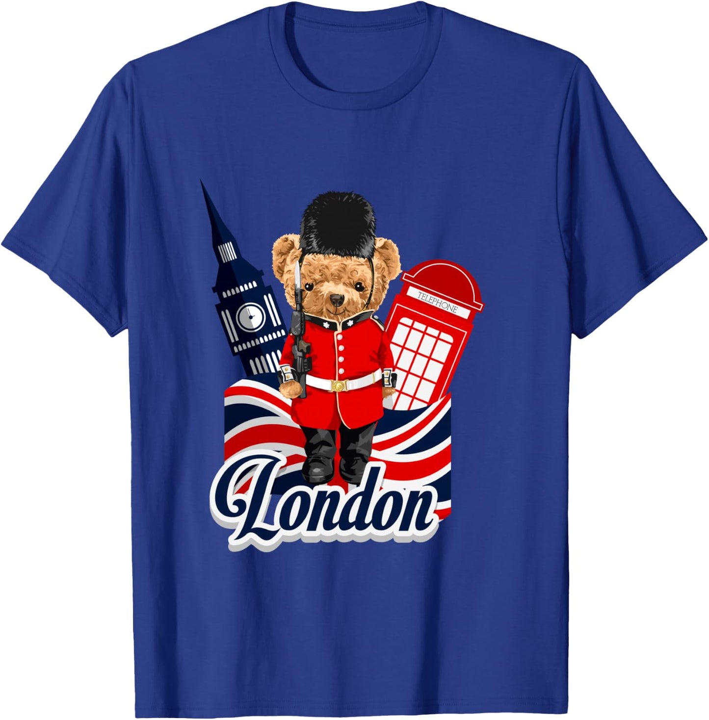 London Teddy Bear Queen Guard Illustration Graphic Anime T-Shirt - T-Shirt | Royal