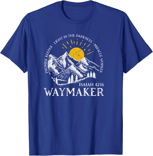 Vintage Waymaker Promise Keeper Miracle Worker Christian T-Shirt - T-Shirt | Royal