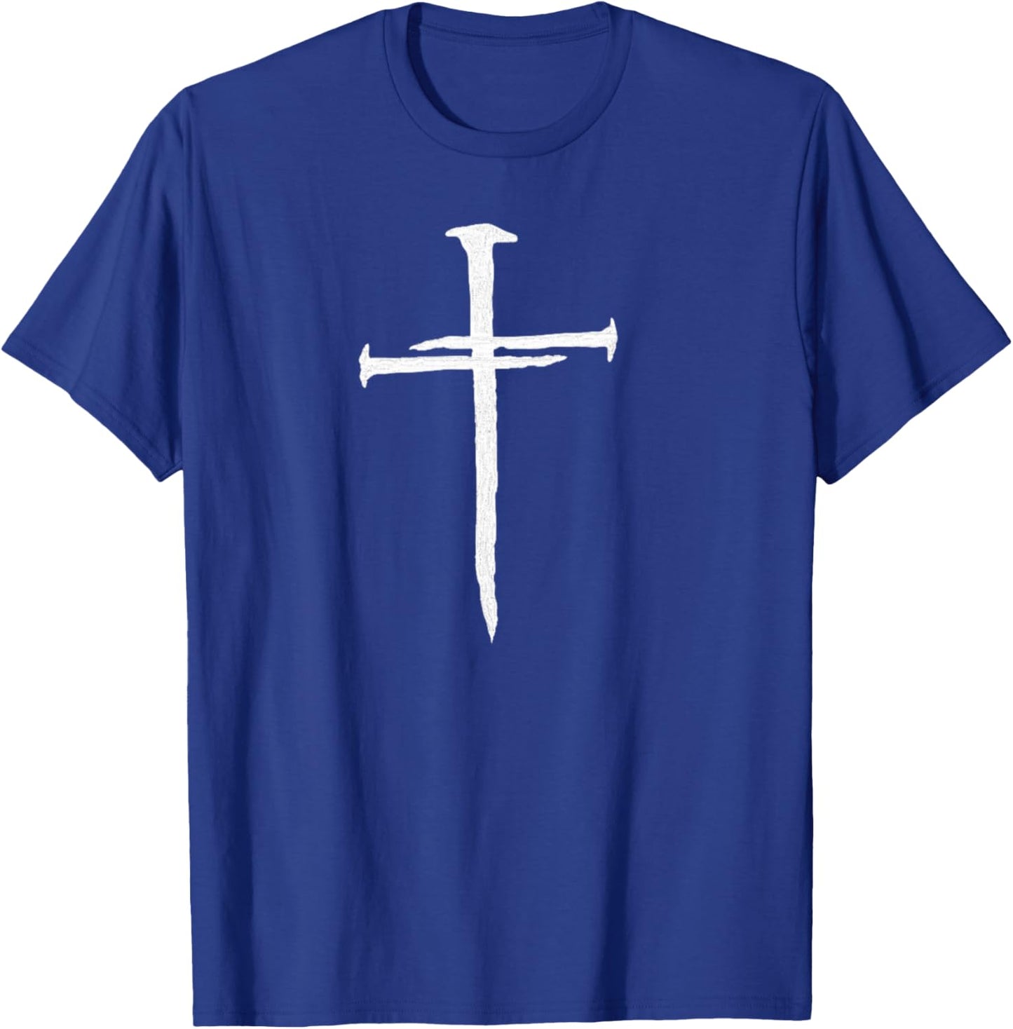 Christian Jesus Nail Cross T-Shirt - T-Shirt | Royal