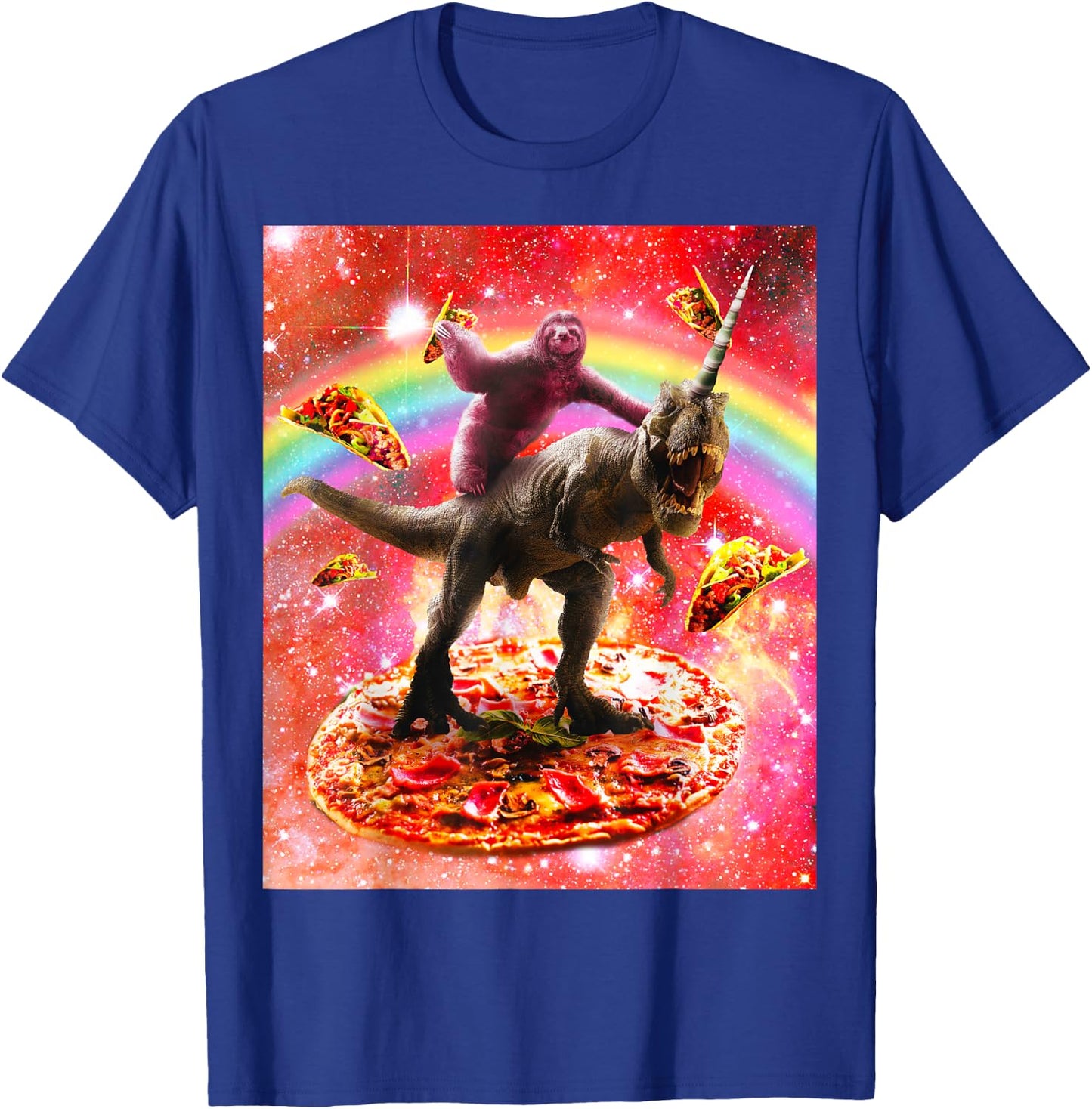 Unicorn dinosaur ride-on space sloth - Pizza e T-Shirt - T-Shirt | Royal