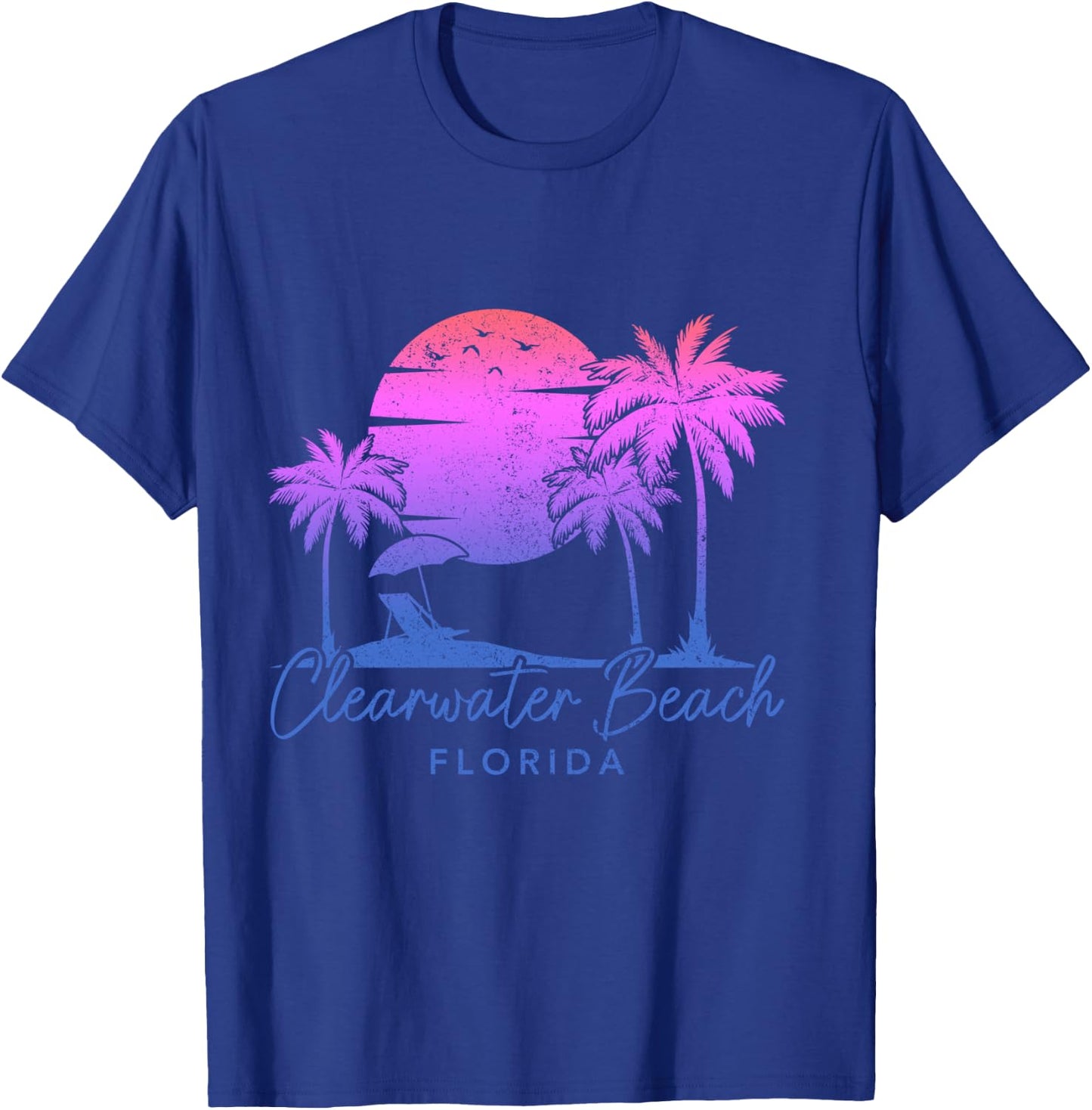 Clearwater Beach Florida FL Surfer Vintage Sunset T-Shirt - T-Shirt | Royal