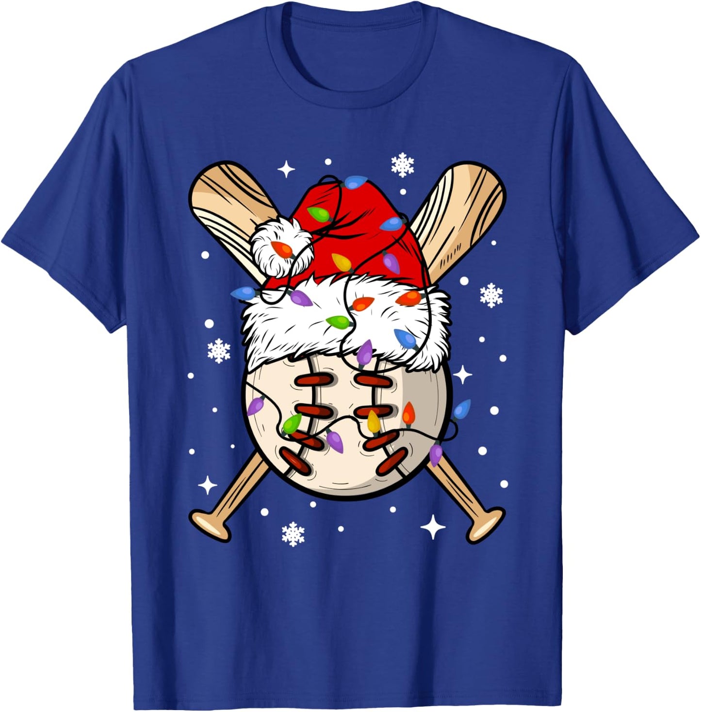 Baseball Snowman Balls Snow Christmas Xmas Women T-Shirt - T-Shirt | Royal