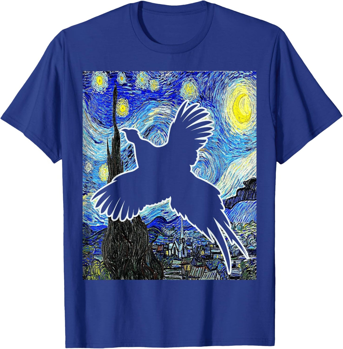 Pheasant Starry Night Pheasant Hunting Painting T-Shirt - T-Shirt | Royal