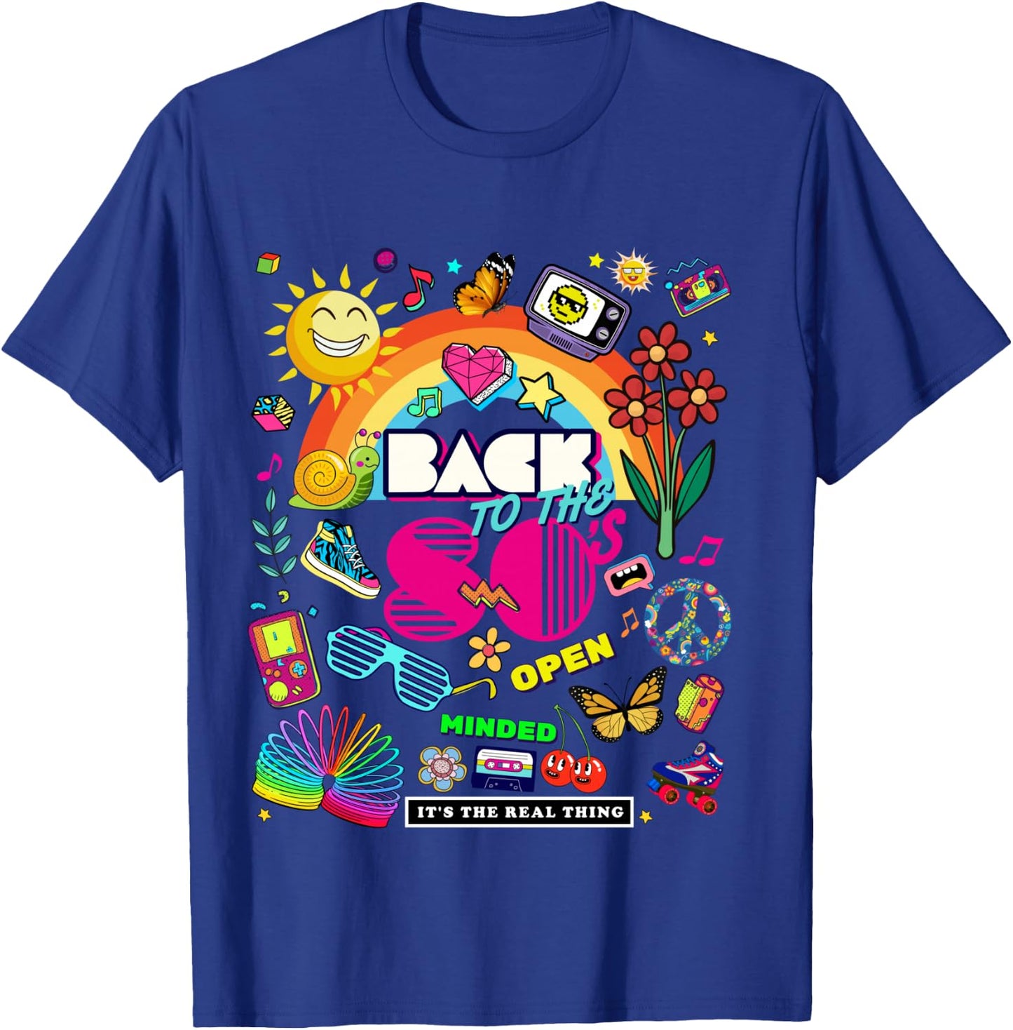 I Love 80's Retro Back To 80's Stuff Illustration Graphic T-Shirt - T-Shirt | Royal