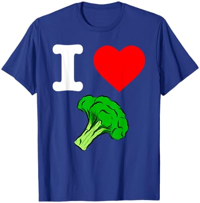 I Love Broccoli I Heart Vegetables Organic Vegan Life T-Shirt - T-Shirt | Royal