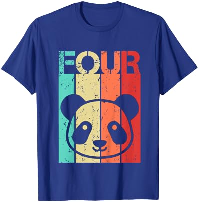 Panda 4 Birthday Boy Girl Panda 4 Year Old T-Shirt - T-Shirt | Royal