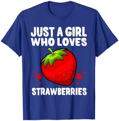 Funny Strawberry Girl Art Kids Strawberries Lovers T-Shirt - T-Shirt | Royal