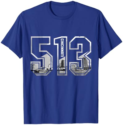 Cincinnati Ohio 513 Area Code Pride Vintage T-Shirt - T-Shirt | Royal