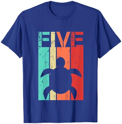 Turtle 5 Birthday Boy Girl Turtle 5 Year Old T-Shirt - T-Shirt | Royal