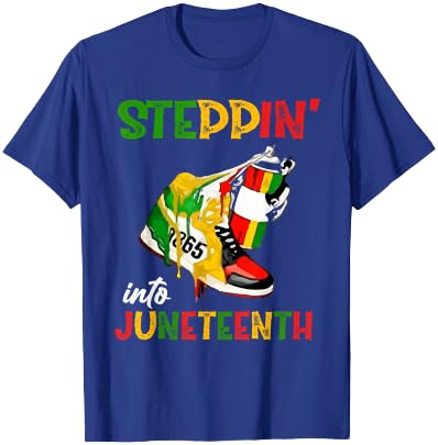 Stepping Into Juneteenth 1865 pride black African American T-Shirt - T-Shirt | Royal