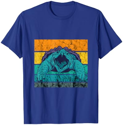 Snapping Turtle Vintage Retro Reptile Snapping Turtle Lover T-Shirt - T-Shirt | Royal