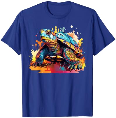 Eastern Box Turtle Lover Colorful Splash Art T-Shirt - T-Shirt | Royal