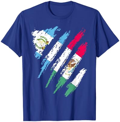 Guatemala Flag Mexico Grown Patriot Country Stripes T-Shirt - T-Shirt | Royal