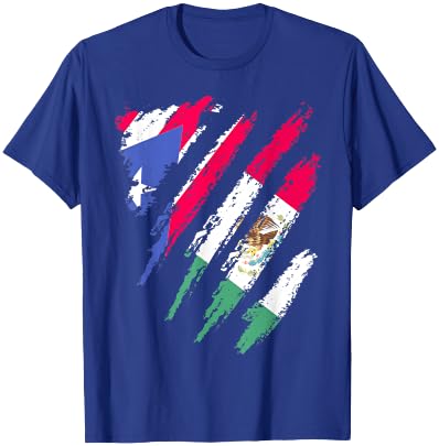 Puerto Rico Flag Mexico Grown Patriot Country Stripes T-Shirt - T-Shirt | Royal