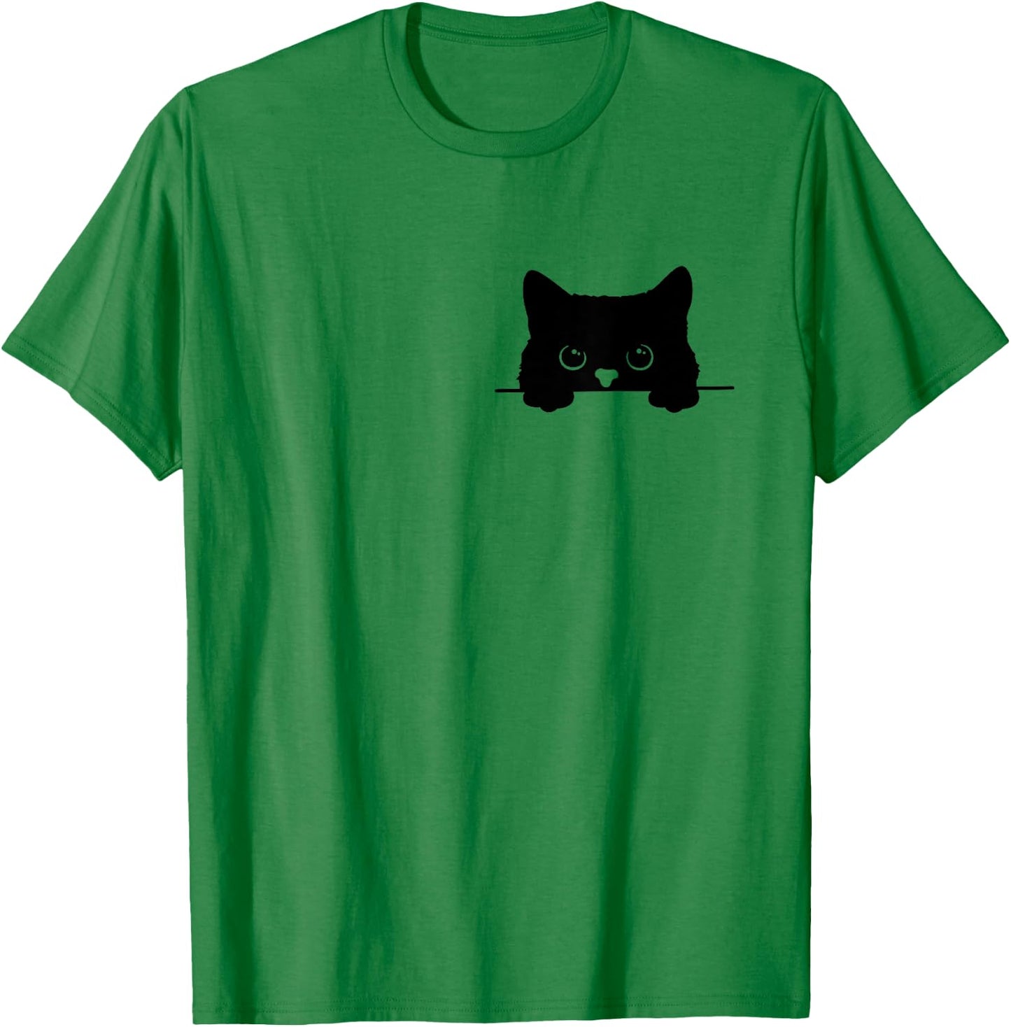 Pocket Black Cat Lover Cat Mom Cat Dad T-Shirt - T-Shirt | Irish Green