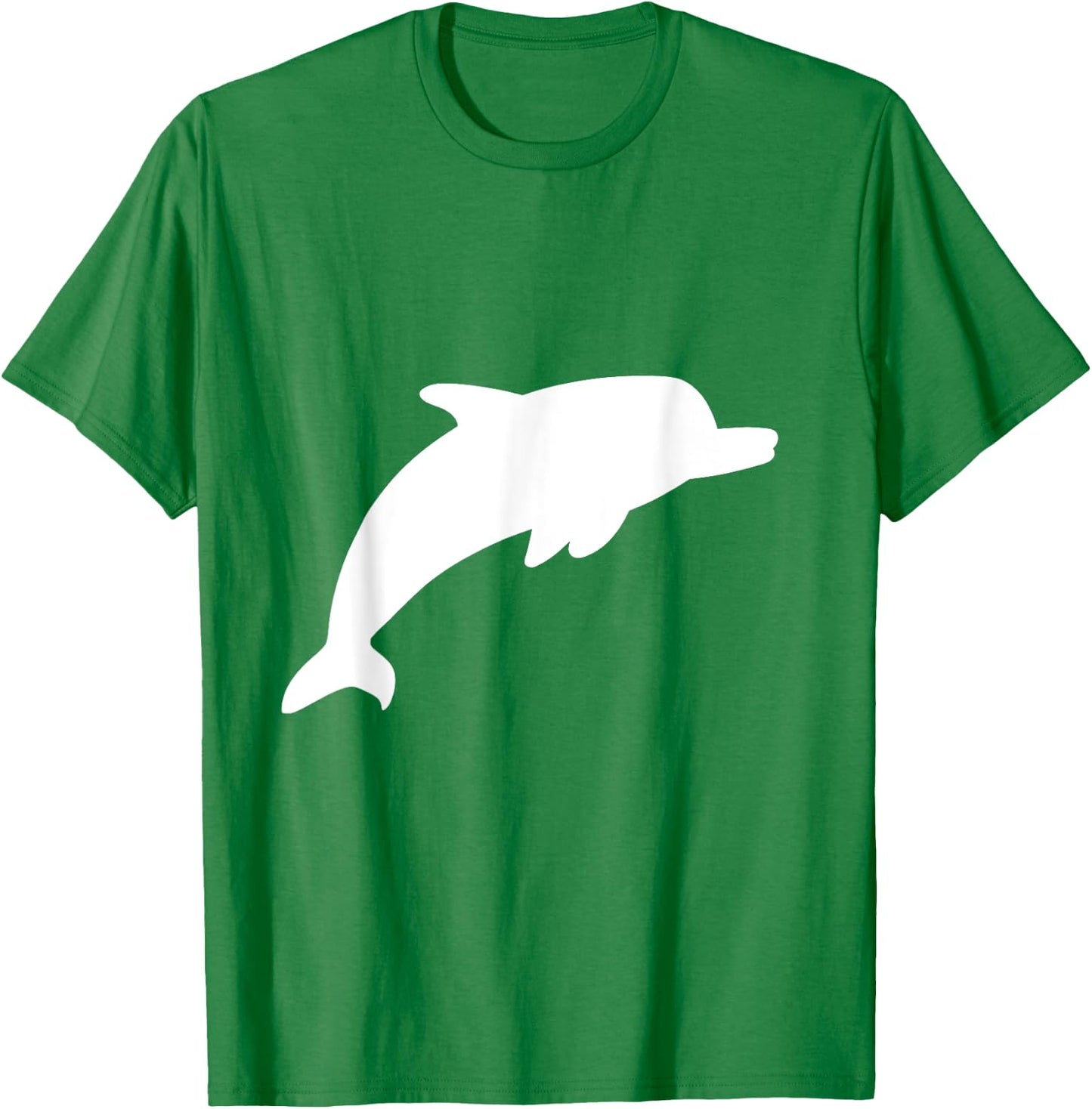 White Dolphin Silhouette Vintage Retro Fashion Zoo Animal T-Shirt - T-Shirt | Irish Green