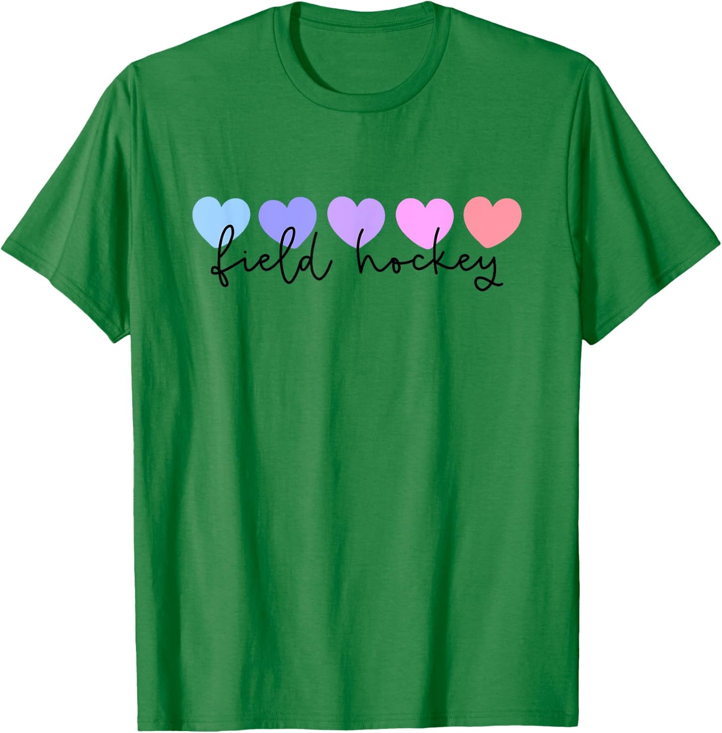 Field Hockey Lover Heart Women or Girls T-Shirt - T-Shirt | Irish Green