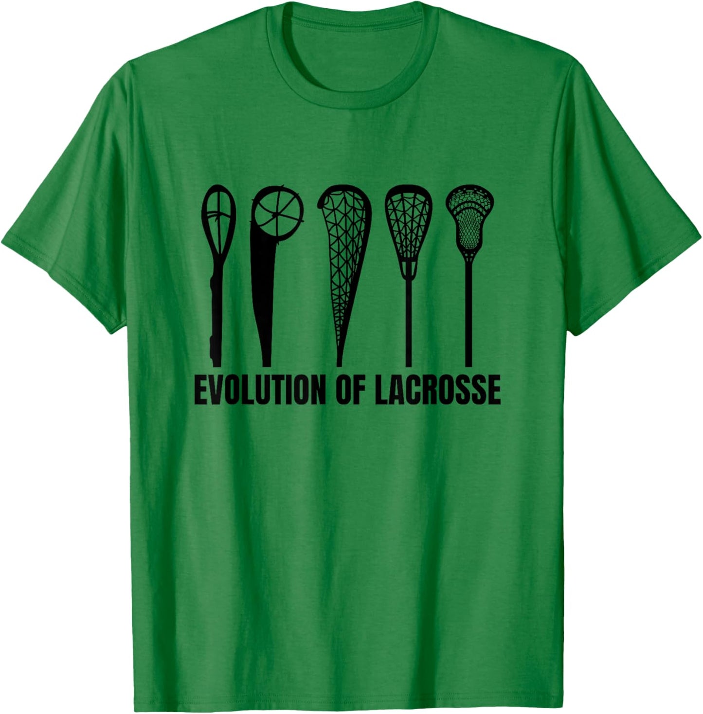 Evolution Of Lacrosse Sticks Lacrosse Lover Intercrosse T-Shirt - T-Shirt | Irish Green