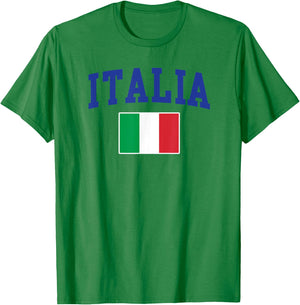 Italia Flag Italy Italiano Italian Family Novelty Souvenir T-Shirt - T-Shirt | Irish Green