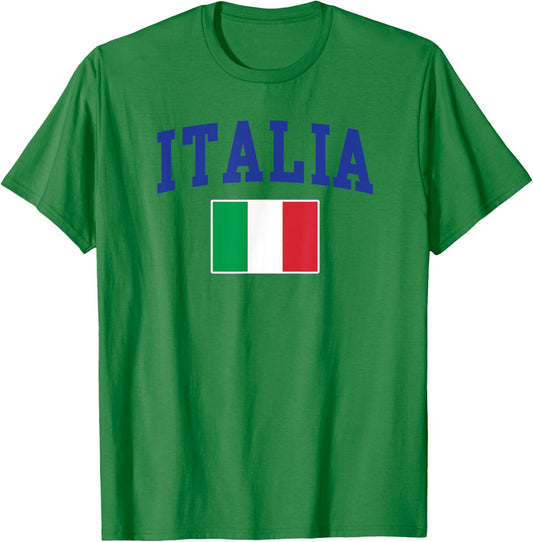 Italia Flag Italy Italiano Italian Family Novelty Souvenir T-Shirt - T-Shirt | Irish Green