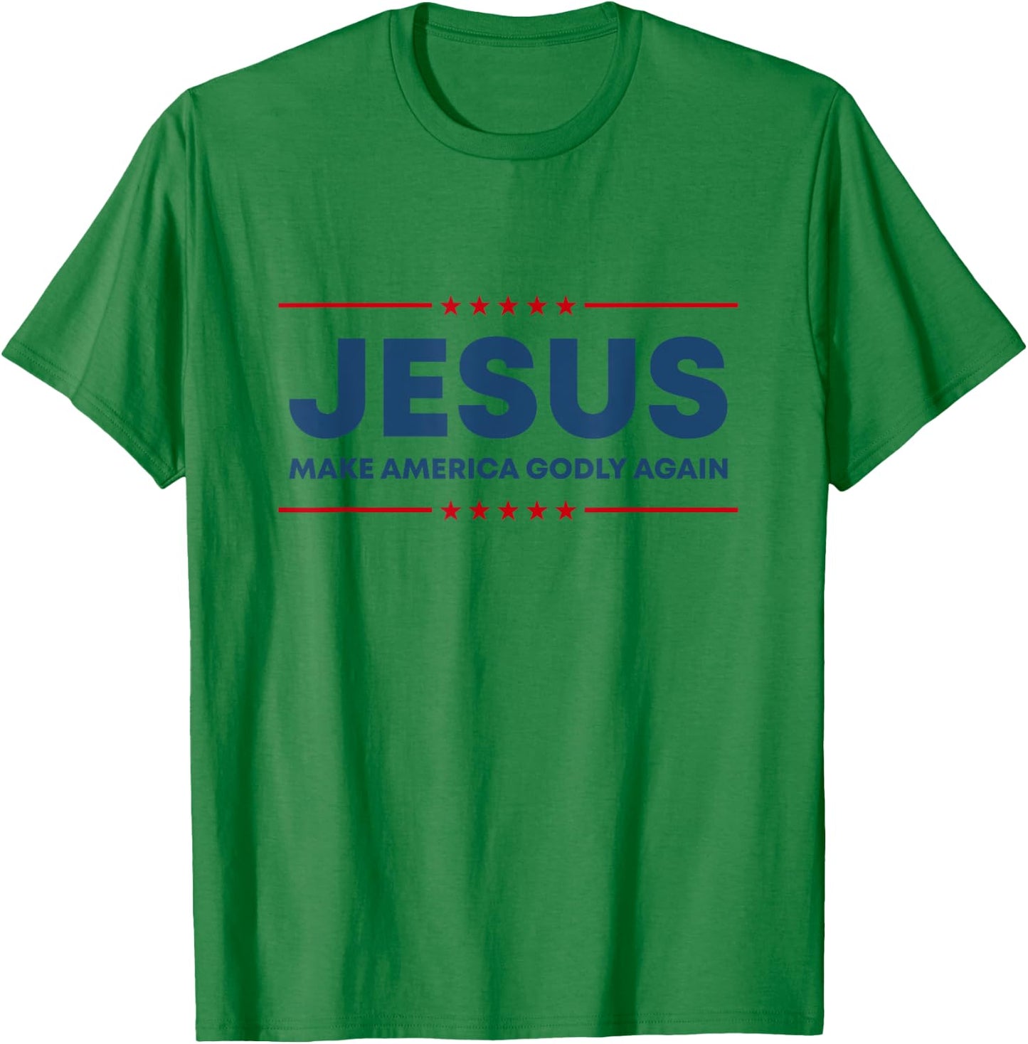 Jesus Make America Godly Again Christian US Patriot American T-Shirt - T-Shirt | Irish Green