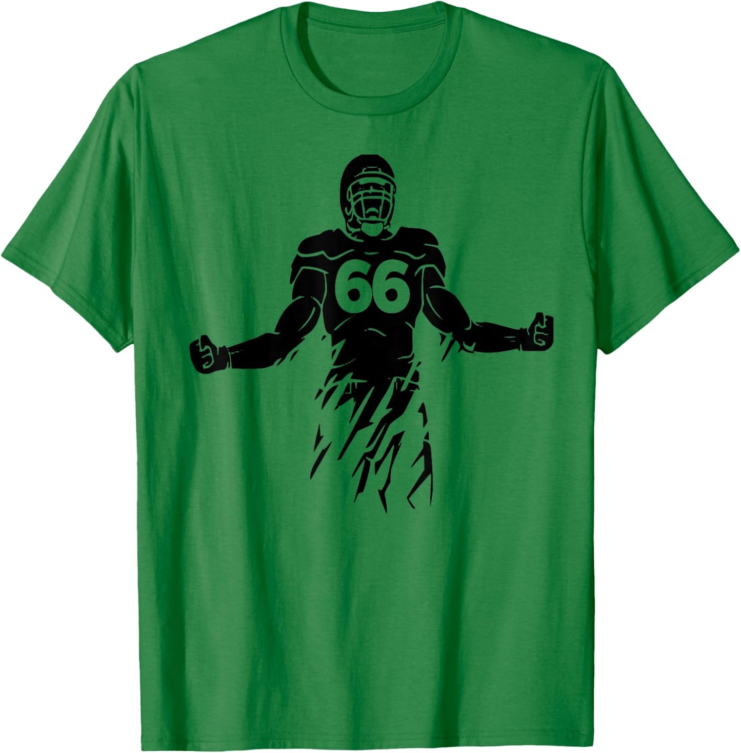 Football Number 66, My Favorite Football Players Number T-Shirt - T-Shirt | Irish Green