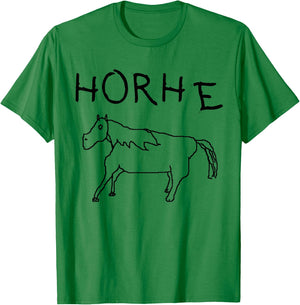 Horhe Terrible Cringe Horse Graphic Weird Absurd Joke Gen Z T-Shirt - T-Shirt | Irish Green