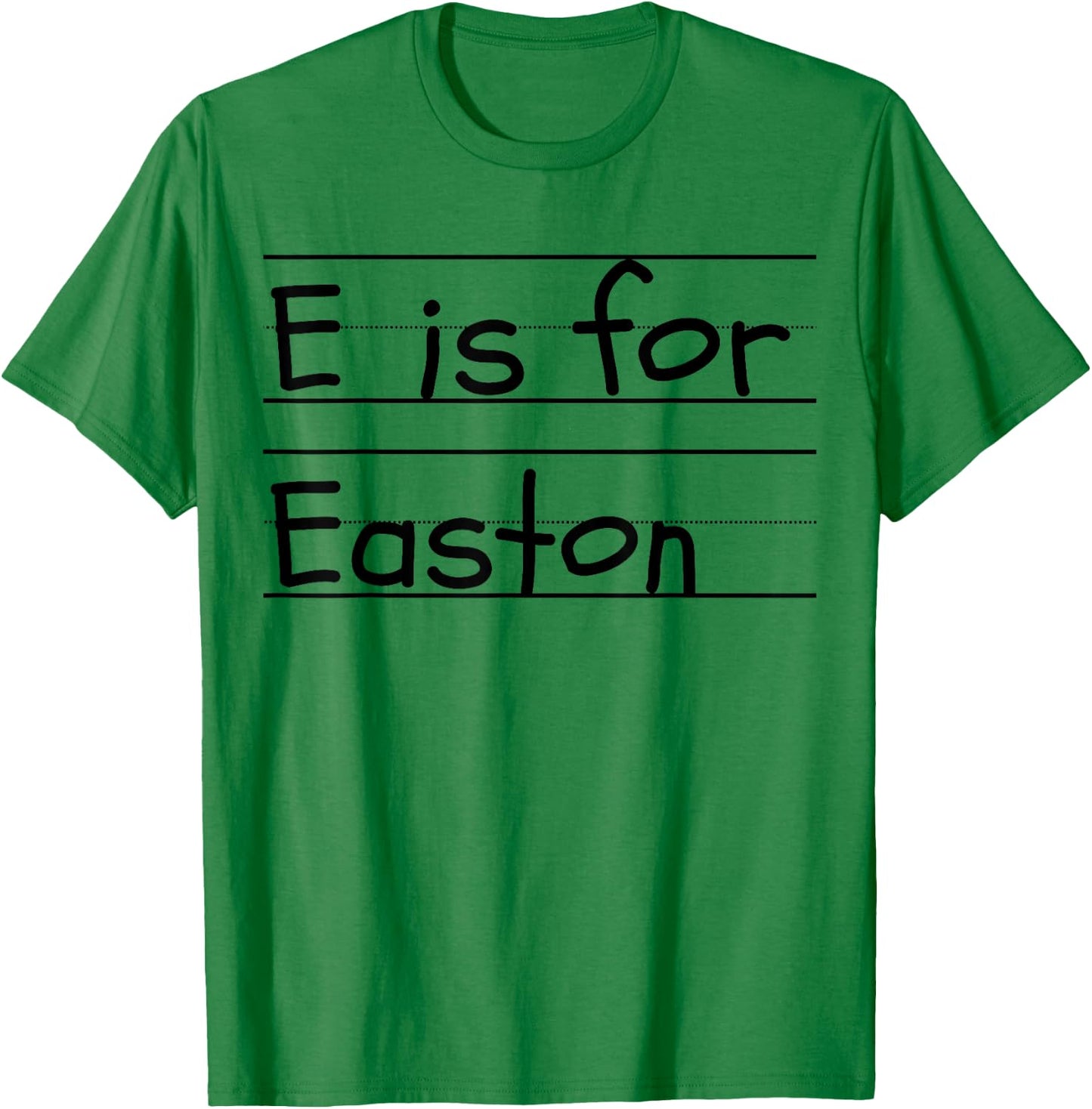 Personalized E is for Easton Name Student Kindergarten T-Shirt - T-Shirt | Irish Green