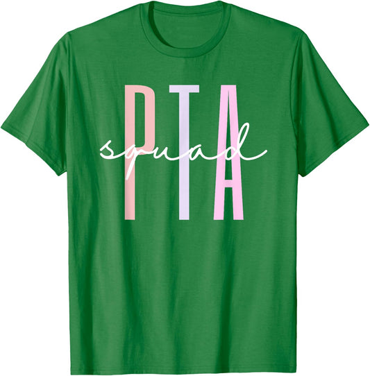 PTA Squad School Parent Teacher Matching Team Volunteers Men Women Girls Kids T-Shirt - T-Shirt | Irish Green