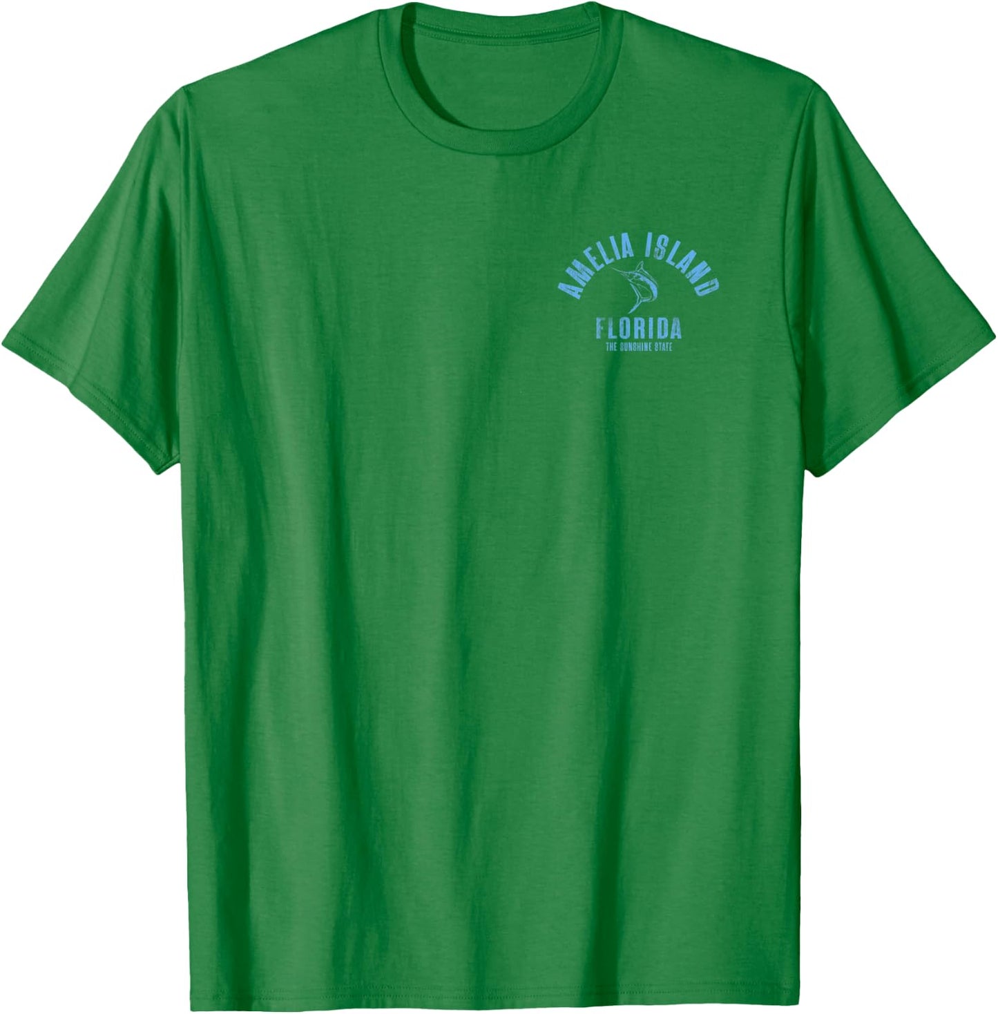 Amelia Island Florida Beach FL Vintage Beach Front & Back T-Shirt - T-Shirt | Irish Green