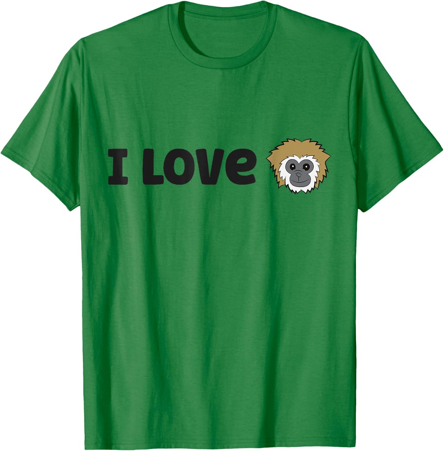 I Love Gibbon Monkeys T-Shirt - T-Shirt | Irish Green