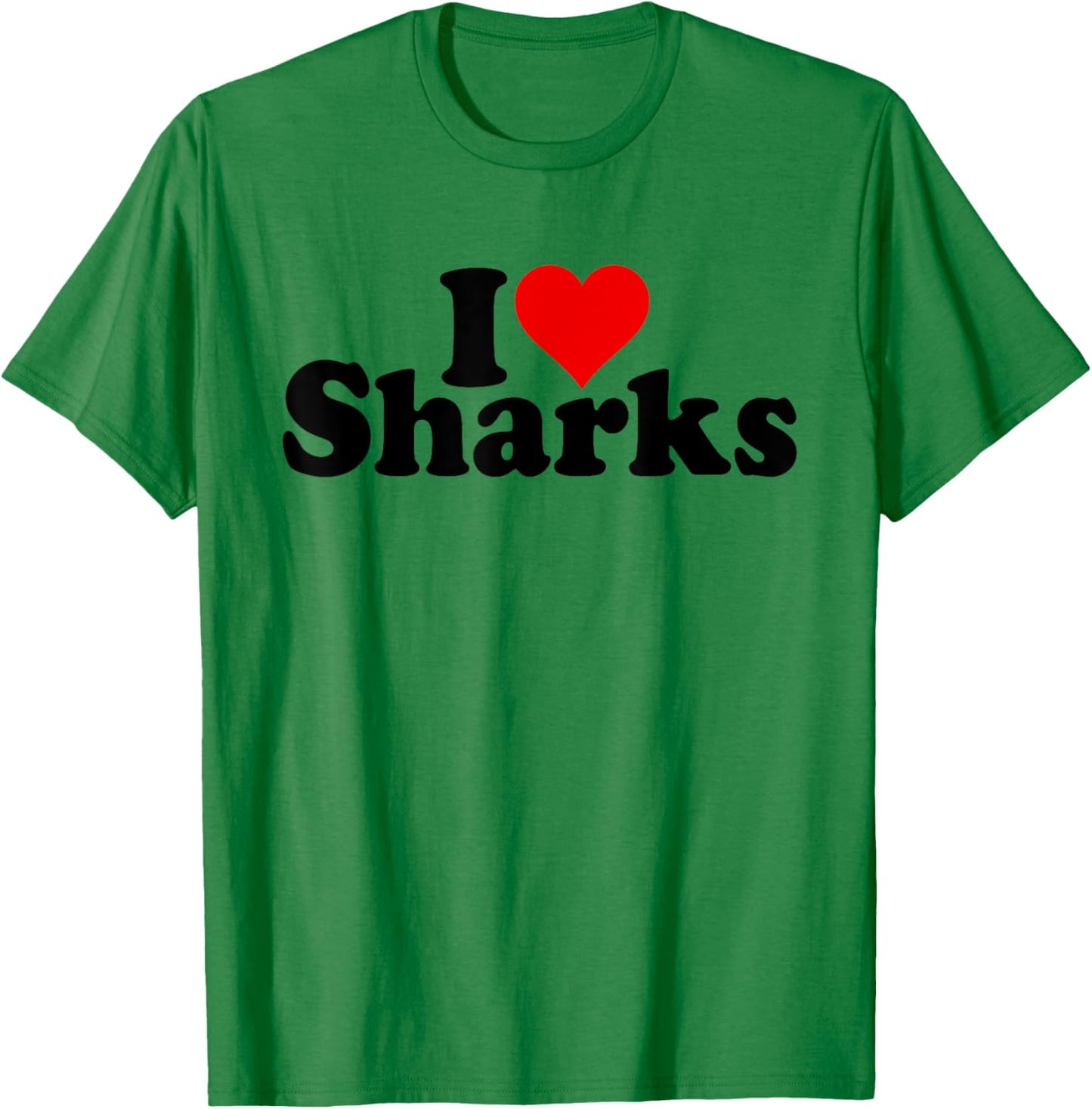 I Love Heart Sharks T-Shirt - T-Shirt | Irish Green