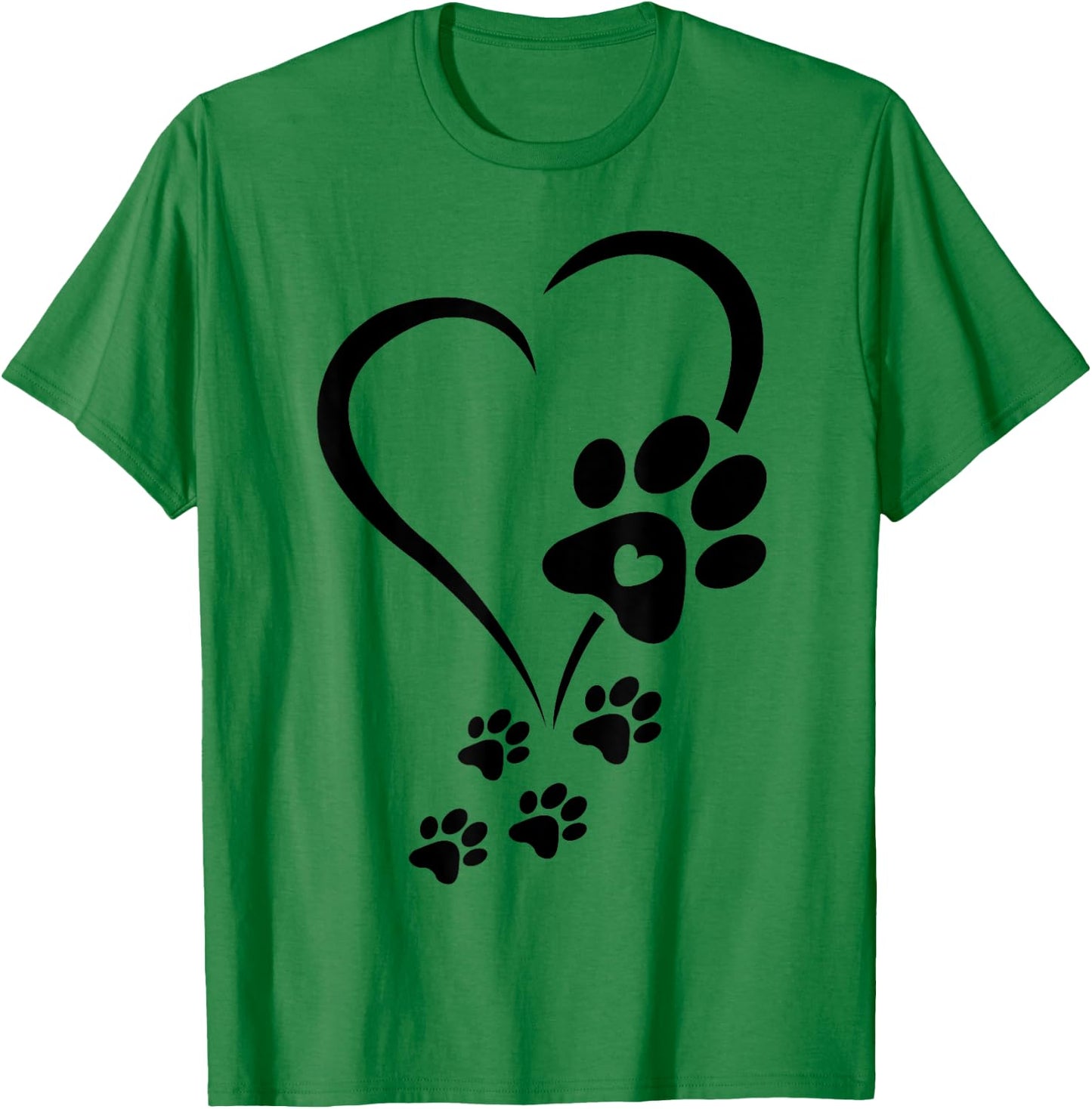 Dog Paw Heart Baby Dogs - Dog Paws Hearts Dog Paw Print T-Shirt - T-Shirt | Irish Green