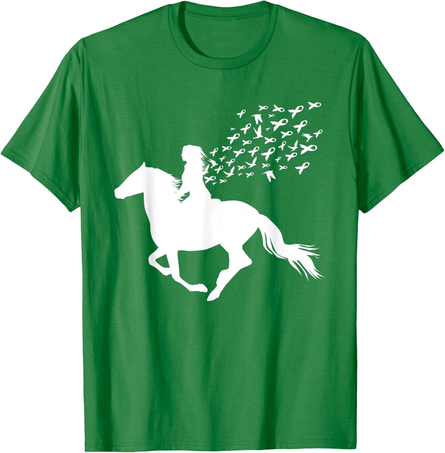 Horse Riding Breast Cancer Awareness Pink Ribbon Warrior T-Shirt - T-Shirt | Irish Green
