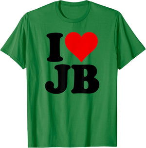 I Love Heart Jb J B J.b. T-Shirt - T-Shirt | Irish Green