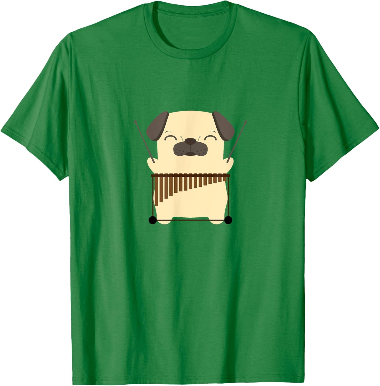 Pug with Vibraphone Vibraphonist Gift T-Shirt - T-Shirt | Irish Green