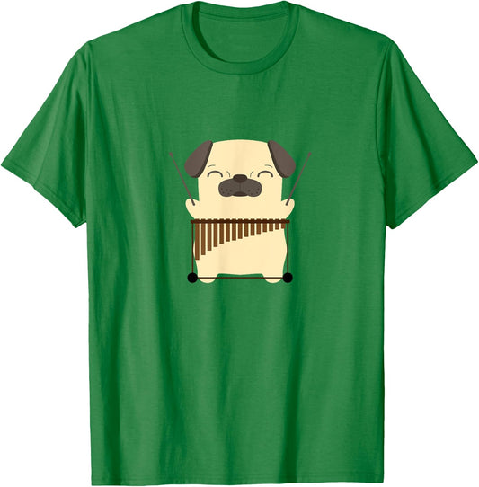 Pug with Vibraphone Vibraphonist Gift T-Shirt - T-Shirt | Irish Green