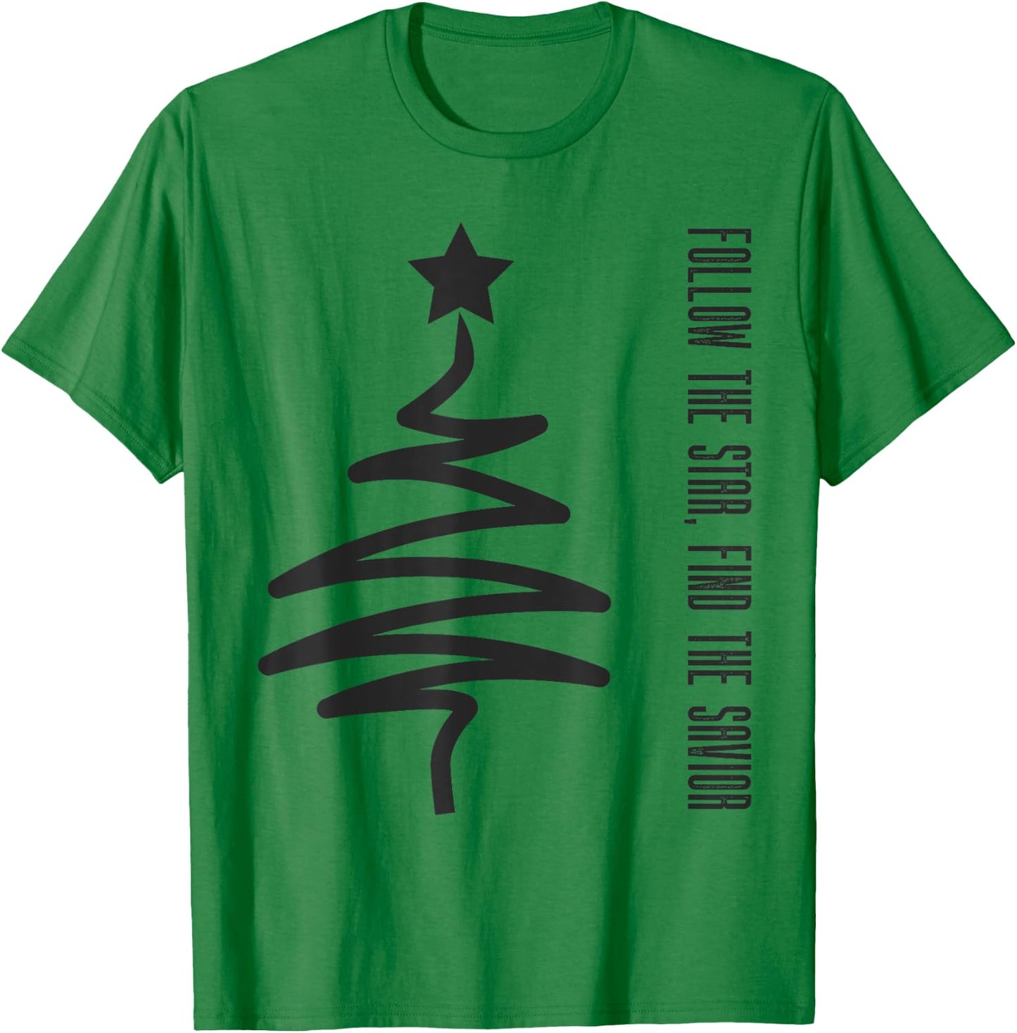 Modern Xmas Follow the Star, Find the Savior Christmas T-Shirt - T-Shirt | Irish Green
