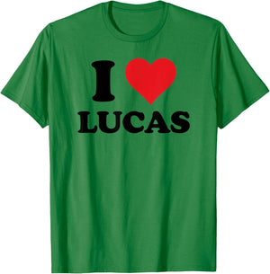 I Heart Lucas First Name I Love Personalized Stuff T-Shirt - T-Shirt | Irish Green