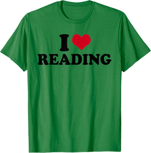 I Love Reading T-Shirt - T-Shirt | Irish Green