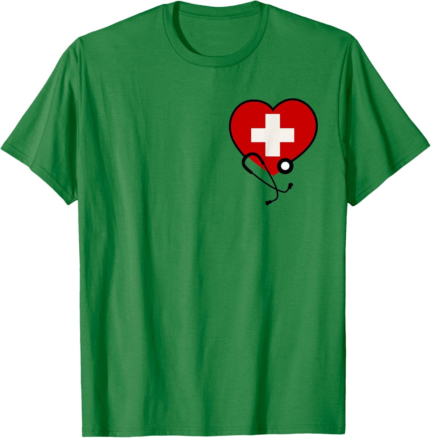 Medical Nurse Doctor Costume Uniform Red Cross Stethoscope T-Shirt - T-Shirt | Irish Green