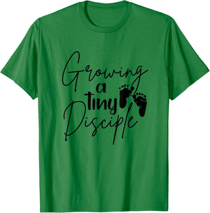 Growing A Tiny Disciple Christian Mom Pregnancy Announcement T-Shirt - T-Shirt | Irish Green